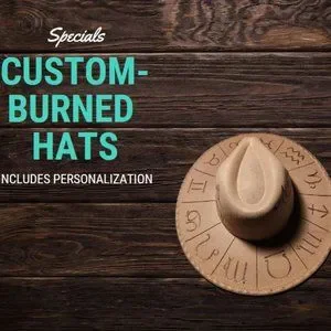Desert Zodiac Custom Burned Wide Brim Hand Pyrography Fedora ? Accessories | Desert Zodiac Custom Burned Wide Brim Hand  main image 4